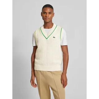 Strickpullunder mit Logo-Badge, Offwhite, XXXL