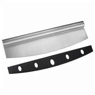 WESTMARK Pizzaschneider ideal für müheloses zerteilen von Pizza oder Flammkuchen, Wiegemesser, spülmaschinengeeignet, BPA-frei silberfarben