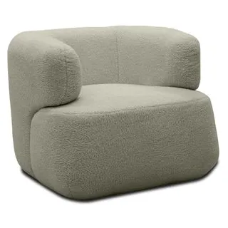 DOMO-Collection Loungesessel 800012, taupe, mit Vierfußgestell aus Holz und Stoffbezug
