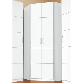 Eckkleiderschrank PRIESS "Bilbao" Schränke Gr. H/T: 193 cm x 36 cm, mit Aufleistungen, weiß Kleiderschränke Schränke