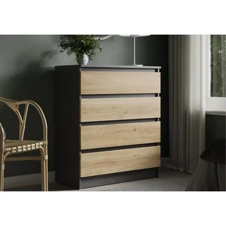 home collective Kommode 76 x 87 cm Anthrazit / Artisan Eiche