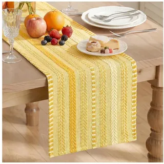 LuxusKollektion Tischläufer Tischläufer Entenei Gelb 30x183cm (1-tlg) gelb 30 cm x 183 cm x 3 mm