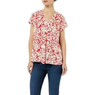 Comma Shirtbluse mit V-Ausschnitt und Allover-Print rot 34
