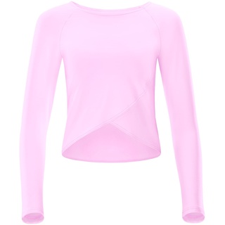 Winshape Functional Light and Soft Cropped Long Sleeve Top AET131LS mit Overlap-Applikation, Ultra Soft Style, Fitness Freizeit Yoga Pilates