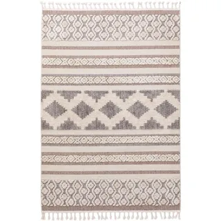 benuta pop Oyo Kurzflorteppich 160 x 230 cm Grau/Weiß