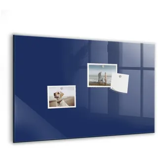 Tulup Magnettafel Glas-Notiztafel Memoboard mit Magneten, Marker und Schwamm blau 60 cm x 40 cm