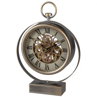 formano Tischuhr Zahnräder drehende Zahnräder, Gold, Zahnräder, H: 45cm