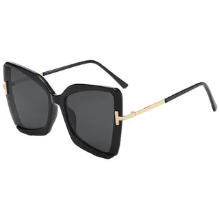 Rnemitery Sonnenbrille Große Damen Polarisiert brille Modestil Sonnenbrille UV-400 Schutz schwarz
