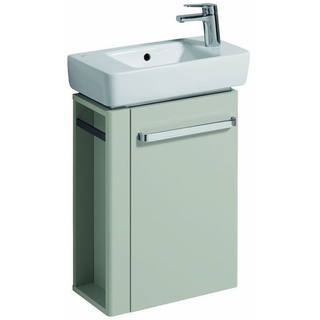 Geberit Handwaschbecken-Unterschrank RENOVA COMPACT 448 x 604 x 252 mm, mit Handtuchhalter links Lack lichtgrau hochglanz