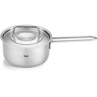 Fissler Pure Collection / Edelstahl-Stielkasserolle (Ø 16 cm, 1,4L) inkl. Metall-Deckel, Innenskalierung - Induktion, Silber