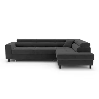 OTTO home Eckcouch Polyester mit Bettfunktion 2-Sitzer Schwarz