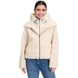 Amber & June "Damen mit abnehmbarem Westenteil", Damen, Gr. 44, grau, Plüsch, Obermaterial: 100% Polyester. Besatz: 100% Polyamid. Futter: 100% Polyester, lässig geschnitten, Jacken