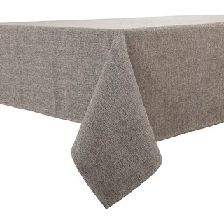 Tischdecke in Braungrau 145 x 215 cm, wasserabweisend, mit Leinenoptik | Rechteckig, bügelfrei, waschbar, Restaurant, Küche, Esstisch, Party, Outdoor, Dekorativ, Weihnachten, Neujahr, Café, Garten
