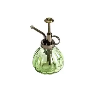 Pflanzsprühflasche Aus Glas Im Vintage-stil, 16 Cm Hoch, Mit Bronzefarbenem Kunststoff-pumpverschluss, Einhand-sprühflasche Zur Reinigung Von Zimmerpflanzen - Crezuo