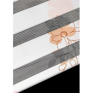 bonprix Doppelrollo mit Blumenmuster, orange, Gr.130x120 cm, Blüten zauber auf praktischem Sichtschutz