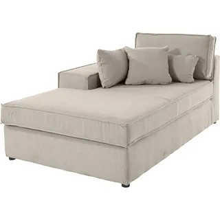 Ottomane OTTO HOME "Florid", beige, B:100cm H:75cm T:162cm, Baumwollmix (60% Baumwolle/40% Leinen);Struktur fein (100% Polyester);Samtoptik (100% Polyester);Samtvelours (100% Polyester);Struktur (100% Polyester);Struktur recycelt (100% recyceltes Polyester), Sofas, Ottomane, einzeln stellbar oder als Teil eines Modulsofas, auch in Cord