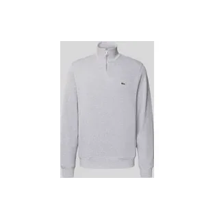 Regular Fit Troyer aus reiner Baumwolle, Hellgrau, XL