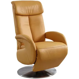 Cantus Relaxsessel, Gelb, Metall, Echtleder, Color-Finish-Leder, 70x110x80 cm, Goldenes M, Fußauswahl, Lederauswahl, Stoffauswahl, Wohnzimmer, Sessel, Relaxsessel