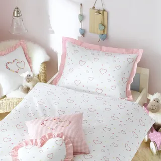 Lorena Mako-Satin Bettwäsche Lilly Kissenbezug einzeln 40x40 cm kariert - pink;weiß