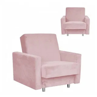 Family Meble Sessel Family Meble Alicja Schlafsessel mit Bettkasten puderrosa 97x95x93 cm rosa