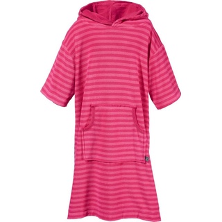 Erwin Müller Kinderbademantel Kinder-Poncho Streifen, Rückenlänge: 63 cm, Frottier, mit Kapuze, default, Leichtfrottier Streifen rosa Rückenlänge: 63 cm | 86/92