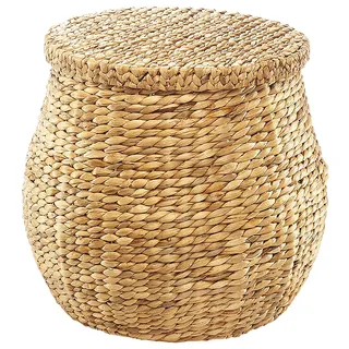 Locker Wäschekorb LOCKER "Wäschekorb aus Wasserhyazinthe groß", braun, Ø:46cm, Wasserhyazinthe, Wäschesammler, Wäschekorb