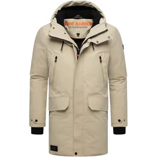 Stone Harbour Wintermantel Kitraan XX Langer Herren Winterparka mit zahlreichen Taschen braun S (48)