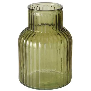 BOLTZE GRUPPE GmbH Dekovase Vase aus Glas RELEA, grün, geriffeltes Glas, 20 cm (einzeln) grün
