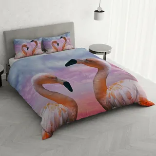 Italian Bed Linen MB Home Italy, Goodnight Bettbezug Set, Flamingo, Doppelbett