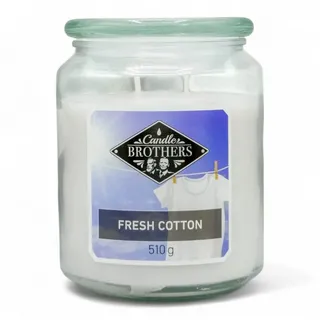 Candle-Brothers Candle Brothers Duftkerze im Glas | Fresh Cotton | Duftkerze Frische Wäsche | Kerze mit mehreren Dochten | Kerze lange Brenndauer (100h) | Kerzen Weiß