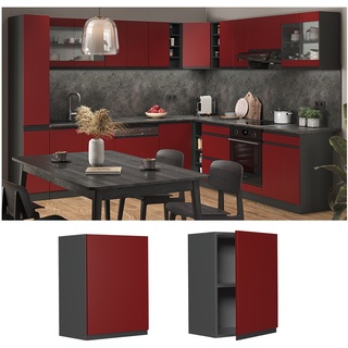 Vicco Hängeschrank Küchenschrank Küchenmöbel R-Line J-Shape Anthrazit Rot 45 cm modern