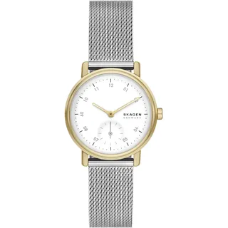 Skagen Damenuhr Kuppel Lille quarz/3 Zeiger Uhrwerk 32mm Gehäusegröße mit einem edelstahl mesh Armband SKW3101, Silber