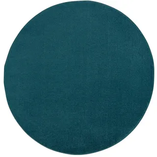 Novel Webteppich Uni, Dunkelblau, Textil, Uni, rund, Oeko-Tex® Standard 100, pflegeleicht, Teppiche & Böden, Teppiche, Runde Teppiche