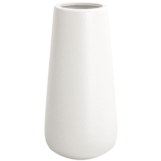 Vase Weiß 20 cm Hoch, Blumenvasen Modern aus Keramik für Tischdeko Innenbereich, Deko Vasen für Pampasgras