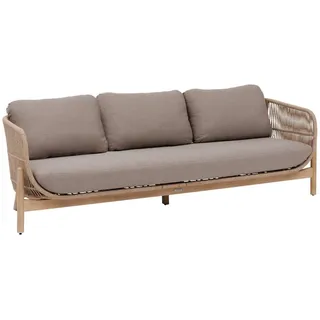 Hespéride - Deona Gartensofa in Taupe & Akazie - 3-Sitzer - Abnehmbare, Wasserabweisende Kissen - Garten-, Terrassen- und Balkonmöbel