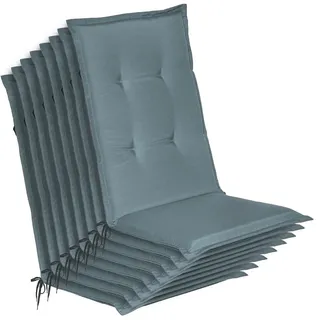 Beautissu Hochlehner Auflage 120 x 50 x 6 cm taubenblau 8 St.