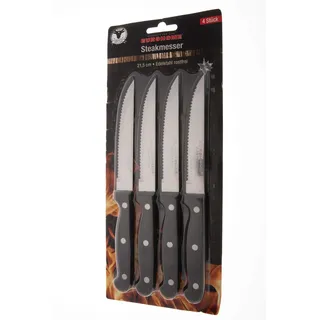 Eurohome 4X Steakmesser 21,5cm, Edelstahl, Grillmesser, Tomatenmesser
