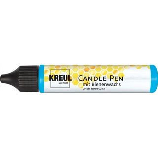 KREUL 49706 - Candle Pen, hellblau, 29 ml, Kerzenstift mit feiner Malspitze, Farbe mit Bienenwachs zum Verzieren & Bemalen von Kerzen