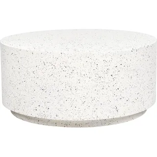 Beliani Beistelltisch Cremeweiß Leichtbeton und Glasfaser Rund ⌀ 90 cm Terrazzo Optik Modern Outdoor - Indoor Couchtisch Wohnzimmer Ausstattung Möbel