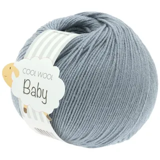 Lana Grossa Häkelgarn Cool Wool Baby Blau/Grau 50 g
