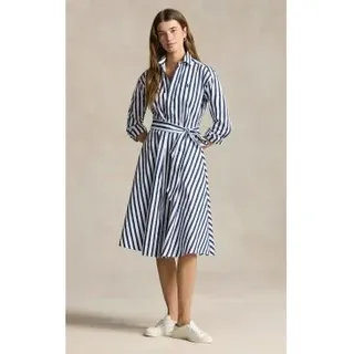 Polo Ralph Lauren für Damen. 211891428001 Marineblaues Hemdblusenkleid (42), Lässig, Baumwolle, Langarm