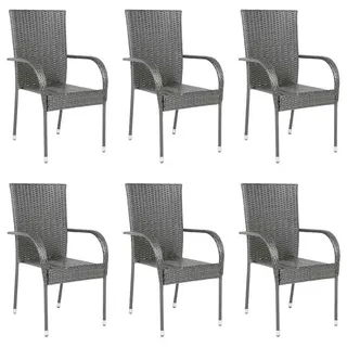 furnicato Gartenstuhl 55,5 x 95 x 53,5 cm grau 6 St.