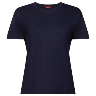 Esprit T-Shirt Baumwoll-T-Shirt mit Rundhalsausschnitt (1-tlg) blau LEsprit
