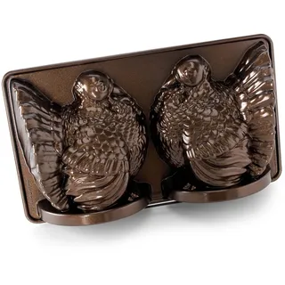 Nordic Ware 52348 Classic Turkey 3D Pfanne, Bronze, Aluminium, Braun