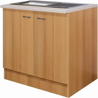 Flex-Well Spülenschrank Nano 100 x 85 x 60 cm Braun