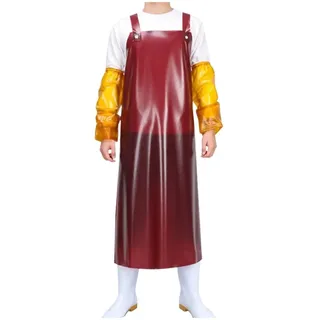 JTZYM Robuste wasserdichte PVC-Schürze, öl- und chemikalienbeständige Grillschürze für Männer und Frauen, verstellbar und extralang, ideal für Grillen, Küche und Garten