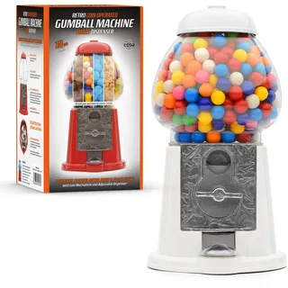 CKB LTD Große Kaugummi-Maschine, Retro-Süßigkeitenspender, Aufbewahrung, Sparschwein, Münzbedienung, Spardose, H28 cm (große Größe 28 x 15,3 x 16,5 cm) (weiß)