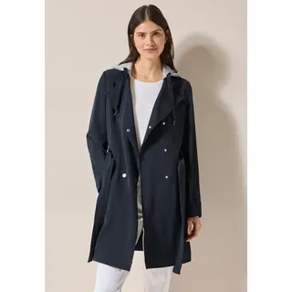 Cecil CECIL, Damen, B101210 Trenchcoat mit Kapuze: Dark navy Blue, S - S