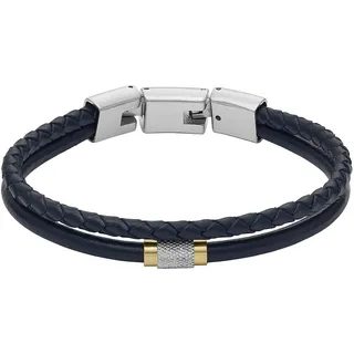 Fossil Herren-Armband Leder Blau JF04703998 Größe Standard