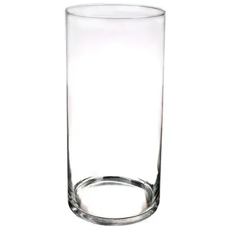 INNA-Glas Dekovase Dekovase Boden Zylinder SANYA AIR, aus Glas, klar, 70cm, Ø19cm weiß